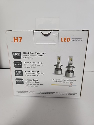 Sylvania H7 LED Powersport Headlight Bulbs for Off-Road Use or Fog Lights - 2 PC - Picture 2 of 4
