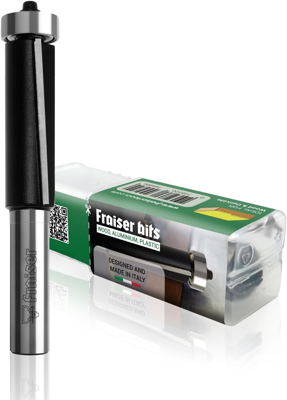 Fresa per Legno per Rifilare con Guida a Cuscinetto Gambo 8mm