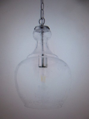 Meyer&Cross Verona 1-Light Brushed Nickel Pendant with Seeded Glass Shade