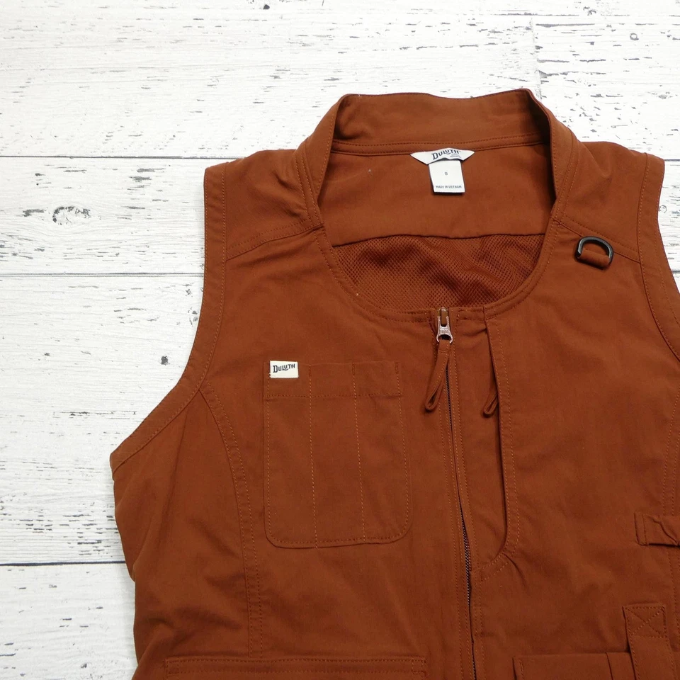 Chaleco Duluth Trading Co Mujer Pequeño Marrón Óxido Utilitario Viaje Safari Pesca Foto 3 de 4