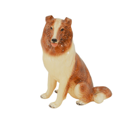 Mortens Studio Large Sitting Collie Dog Figurine Vintage Chicago Ceramic
