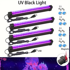 4PCS 24 LED UV Black Light Bar Fixtures Ultraviolet Lamp Strip USB DJ Party Club