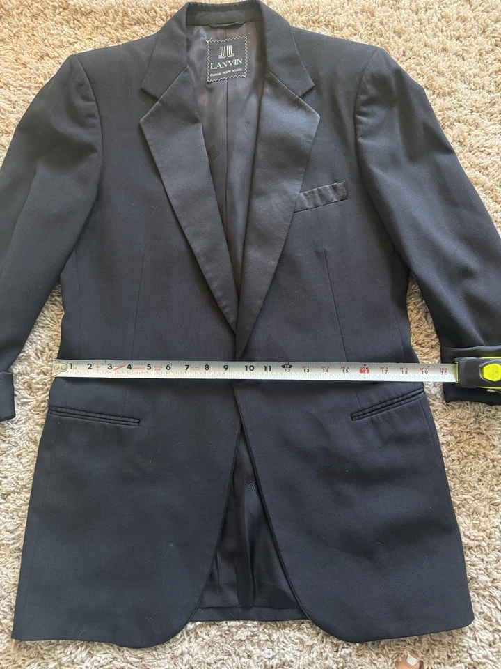 Chaqueta Blazer Lanvin Paris Mezcla Lana Negra Un Botón Medidas En Fotos Foto 3 de 4