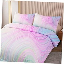Tie Dye Marbling Comforter Set - Colorful Marble Teen Twin 2PCS Marbling Xk7