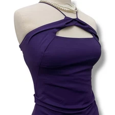 Nicole Miller Collection Purple Silk Cocktail Dress