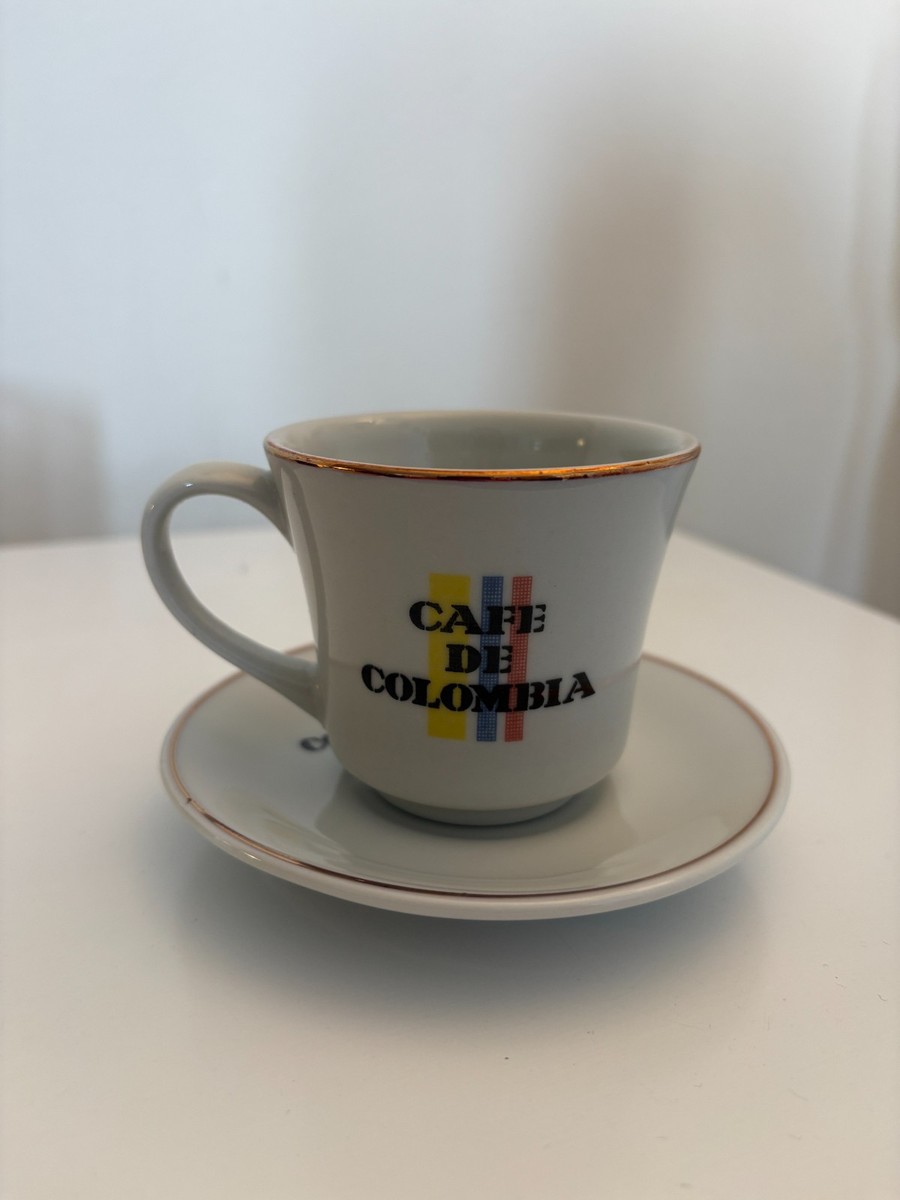 Cafe de Colombia ゴメツ人形 Cafe Colombia Espresso Cup Saucer Set Corona Ceramic Bogotá Coffee