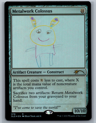 Magic MTG Secret Lair Drop Series Metalwork Colossus #378 Foil TCG Child Drawing