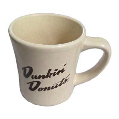 Vintage 2010 Dunkin' Donuts Heavy Ceramic Coffee Cup/Mug Retro Diner Style EUC!
