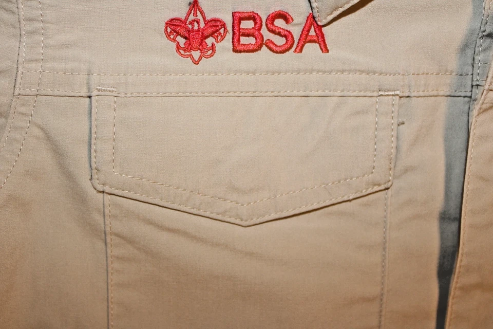 Camisa juvenil Boy Scouts of America BSA bronceada grande ventilada parches cosidos manga corta Foto 3 de 4