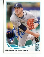 SEATTLE MARINERS mlb BRANDON MAURER signed AUTOGRAPH 2514