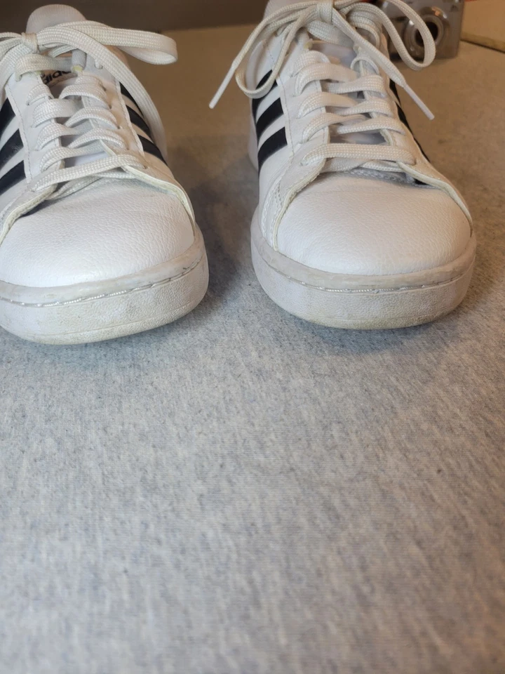 adidas Grand Court Women’s Size 8 White Black Cloudfoam Sneakers F36483 - Image 4 of 4