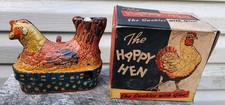 Vintage BALDWIN MFG CO Tin Litho Hen Wind-up Egg Laying Chicken With Box