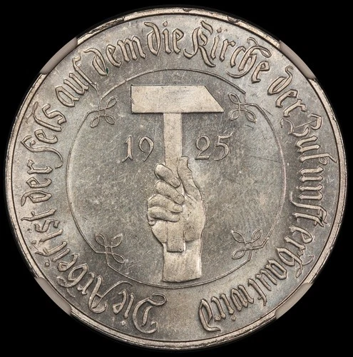 1925 Germany Worst Times Inflation Remembrance Aluminum 38mm Medal - NGC MS 64