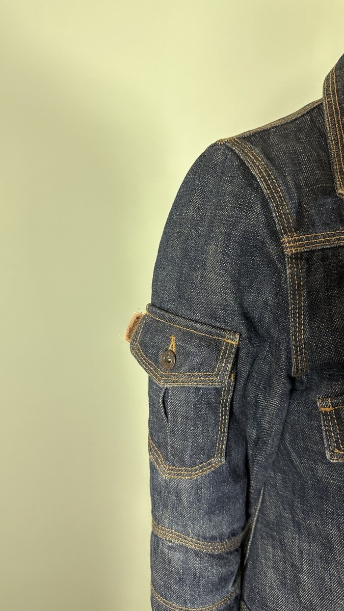 MOSCHINO JEANS Vintage Denim Jacket Cotton Blue Long Sleeve Zip Up