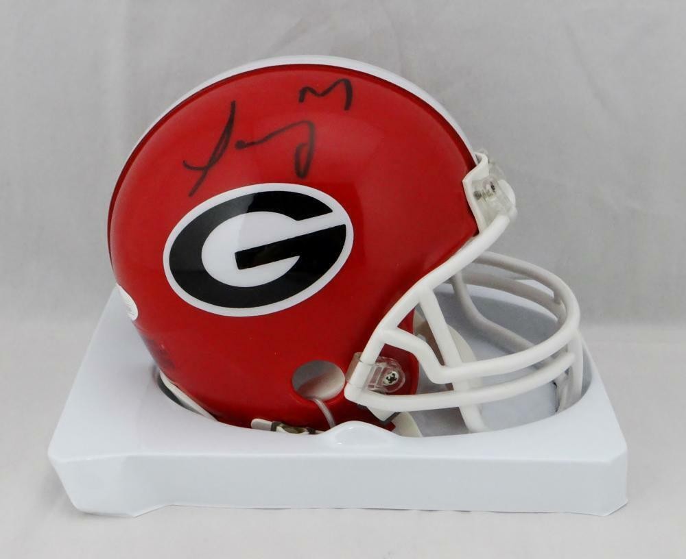 Sony Michel Autographed Signed Georgia Bulldogs Mini Helmet- JSA W Auth *Black 