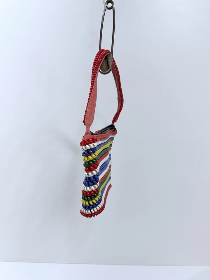 复古 20 世纪 40 年代电话线彩虹钱包手提包 8 英寸× 6 英寸 ✅📝📸 — 第 3/4 张图片