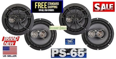 X2 Pair SoundStream PS.65 6.5'' 300W Max Power 4-Way Full Range Car Audio Speaker