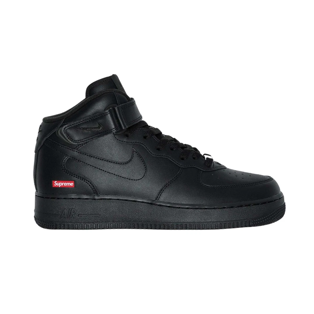 Nike Supreme x Air Force 1 Mid Box Logo - Triple Black for Sale