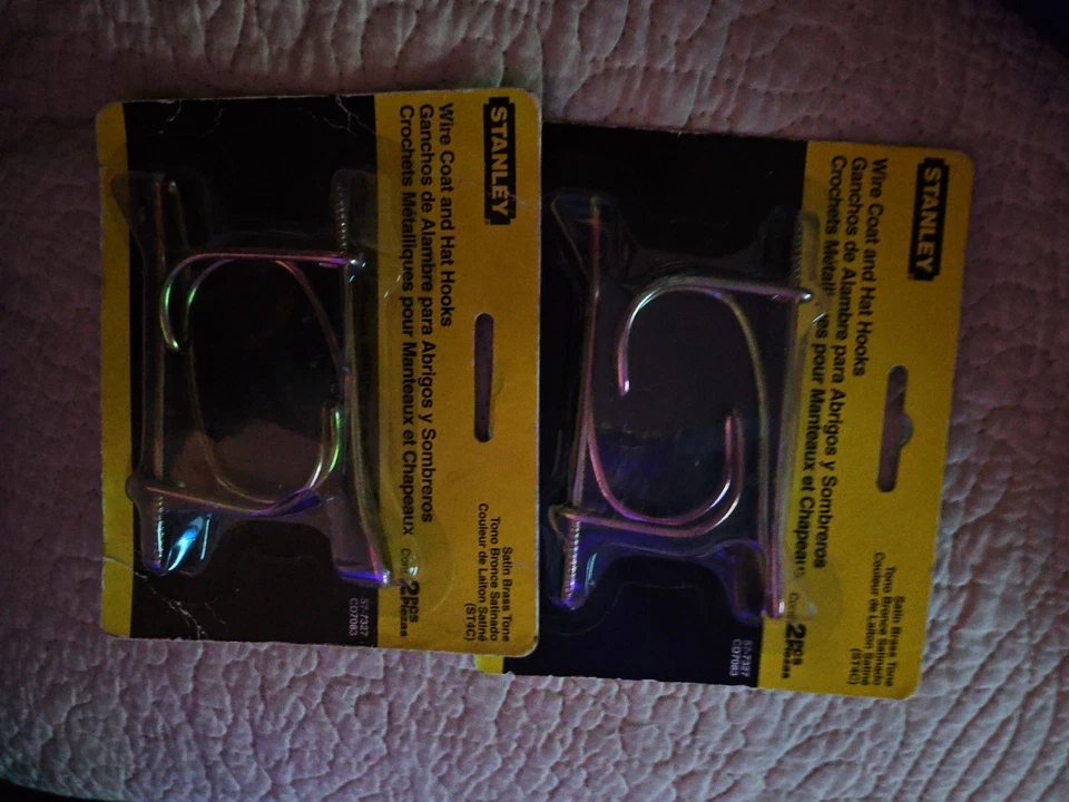 Новый Stanley провода пальто и шляпа крючки в атласной латуни тон отделки - Изображение 2 из 3