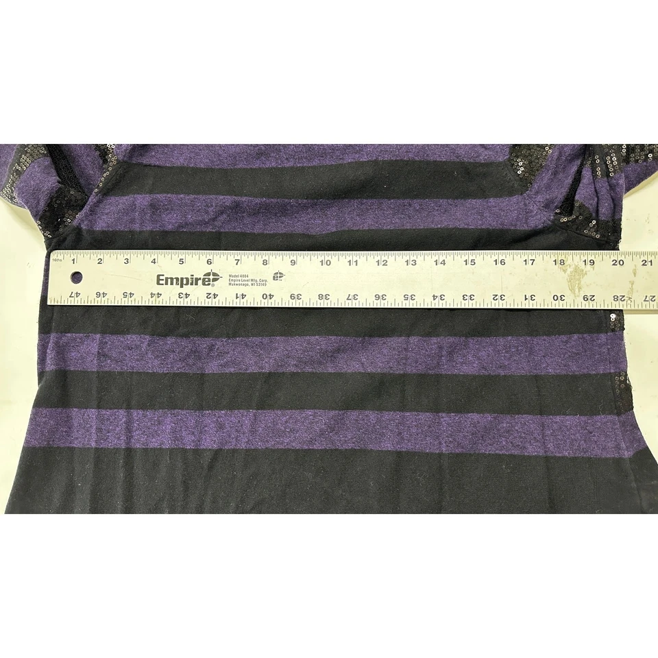 Alfani Dress Womens Plus 1X Black Purple Long Sleeve Sequins Cotton Blend   — 第 4/4 张图片