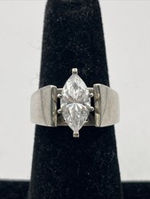 Vintage Diamonique Cubic Zirconia Sterling Silver Ring Size 6