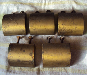 Vintage Brass Hardware MCM Mid Century Modern Keeler Drawer Pulls Set of Five