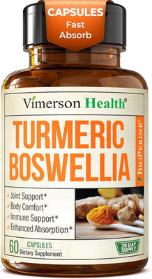 Turmeric Supplement W/Boswellia Serrata   Daily Support for Joint Health & Comfo