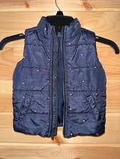Tommy Hilfiger Puffer Vest Toddler Navy Blue Logo Sleeveless Jacket Size 18M