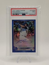 2022 Topps Chrome Max Muncy Auto Blue Refractor #CVAMM 009/150 PSA 9