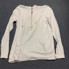 Tommy Hilfiger Women's Hoodie Size S/P White 1/2 Zip Long Sleeve Lightweight