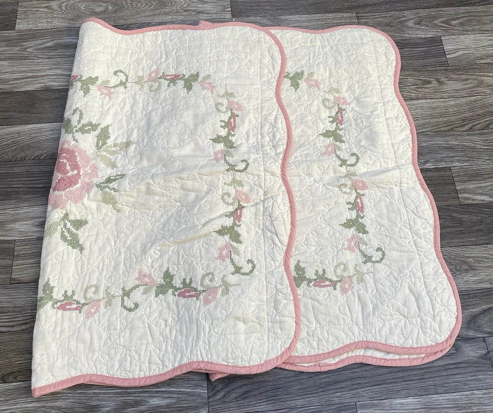 Colcha acolchada de punto de cruz Country Living edredón y fundas de almohada completas/queen Foto 4 de 4