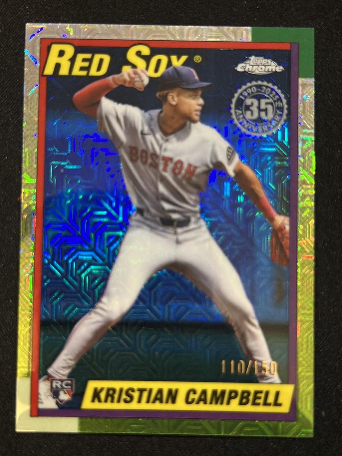 2025 Topps Update #U90C-47 Kristian Campbell 1990 Silver Pack Mojo Blue #/150