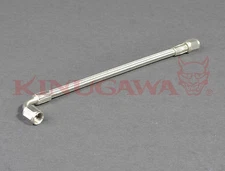 Braided Steel Teflon Hose 1/4" 4AN to 4AN Straight - 90 Degrees - 19"