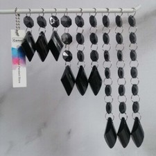 30pcs Black Buttons Pendant Acrylic Octagon Bead Chain Garland Chandelier Party