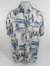 BATIK BAY - Hula Girl Floral Hawaiian Aloha Print XL. Shirt