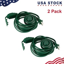 2Pack 9FT 3-Outlet Power Extension Cord with Foot Switch and Safety Outlet Cover