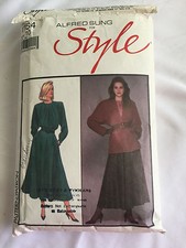 Vintage 1987 Designer Alfred Sung for STYLE Pattern Jacket Blouse Skirt  Size 10