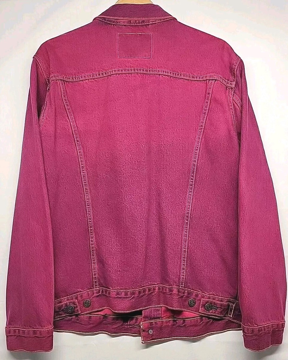 Levis Denim Jacket Mens XL Neon Magenta Pink Trucker Jean Levis Denim Jacket Mens XL Neon Magenta Pink Trucker Jean