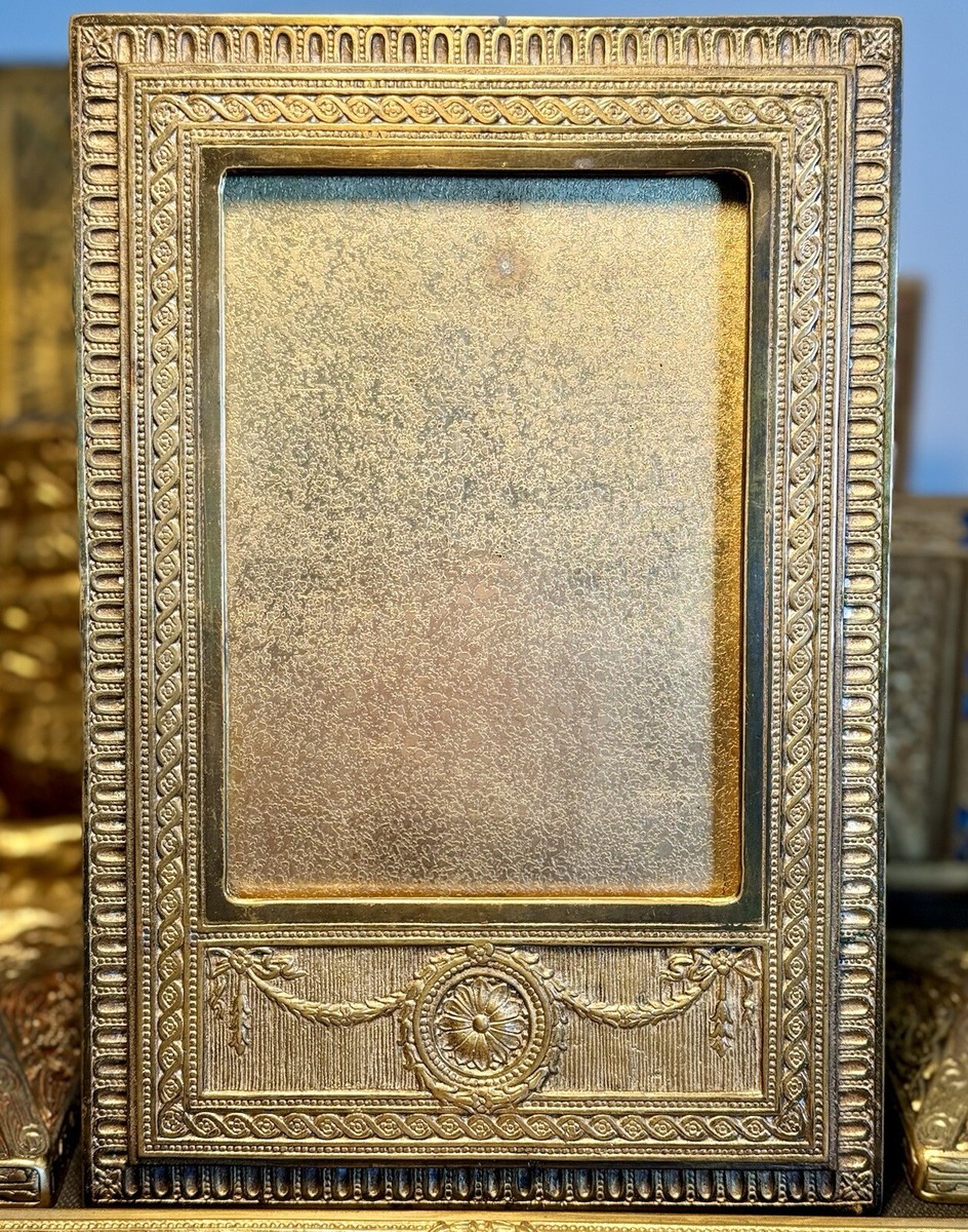 【美品】アンティーク Tiffany Collection フォトフレーム ANTIQUE TIFFANY STUDIOS NEW YORK ADAMS PATTERN PHOTO PICTURE
