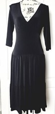 AGB Women’s Plus Size 8 ~ Black V Neck Dress Stretchy