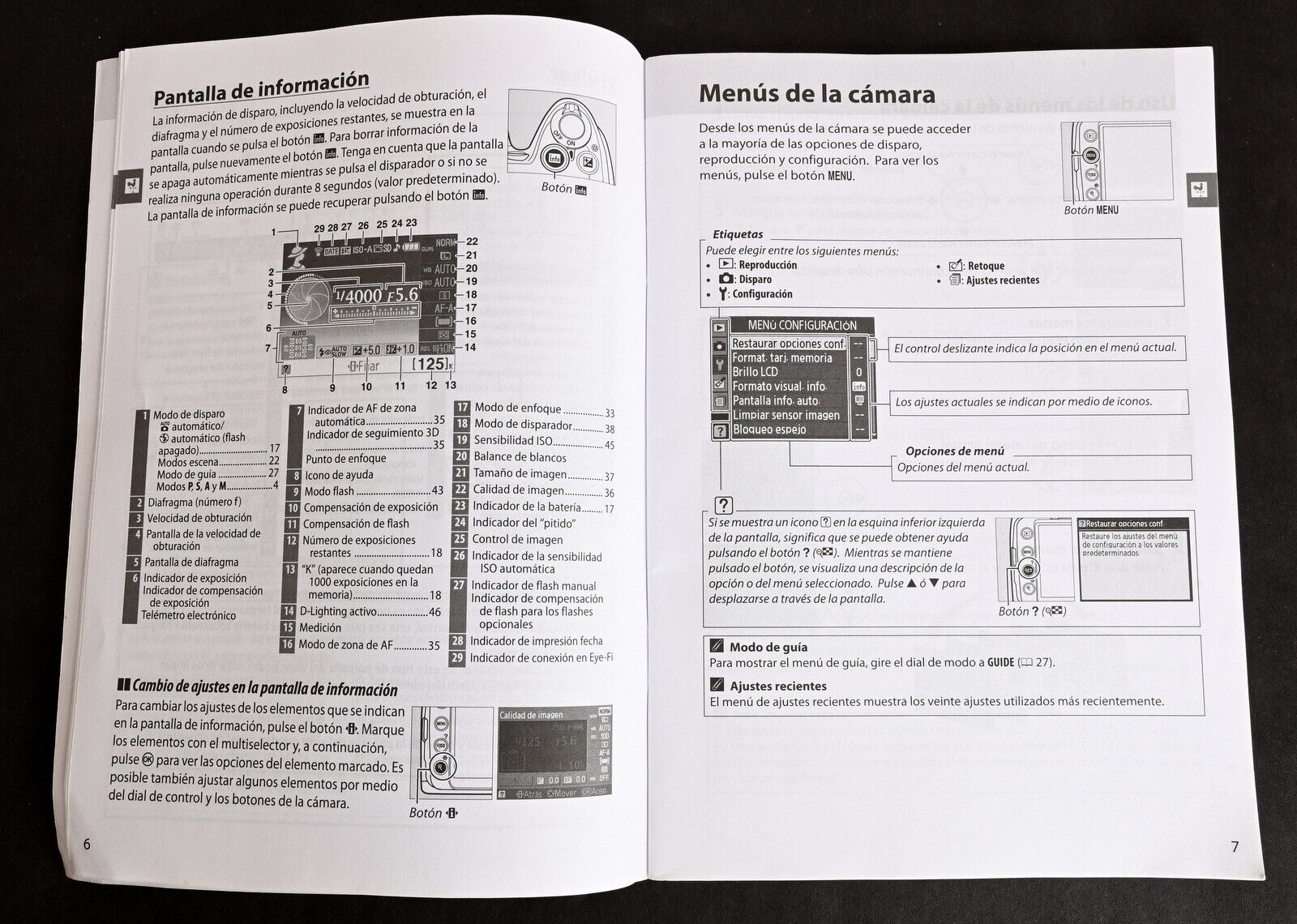 Original Nikon D3000 Comprehensive User Manual (ES) 2009 Edition - Excellent