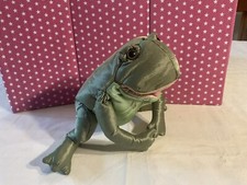 GUND PLUSH WARTZ LONG LEG FROG PUPPET, SHINY METALLIC MOVEABLE MOUTH, 9141