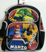 Mochila Escolar Mario Kart Super Mario Brothers Mario Luigi y Navegador 12" - ¡Nueva!