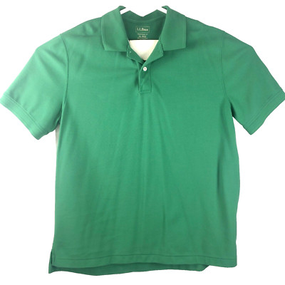 L.L. Bean Mens Polo Golf Shirt size XL Reg Traditional Fit Knit Jade Green Prep