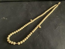 Alt Vintage Selten Handgefertigt Einzigartig Perle Halskette Religiös Meditation