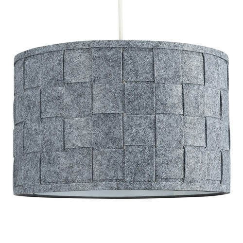 Ceiling Light Shade Modern Grey Felt Weave Design Easy Fit Drum Lampshade Home - Picture 3 of 24