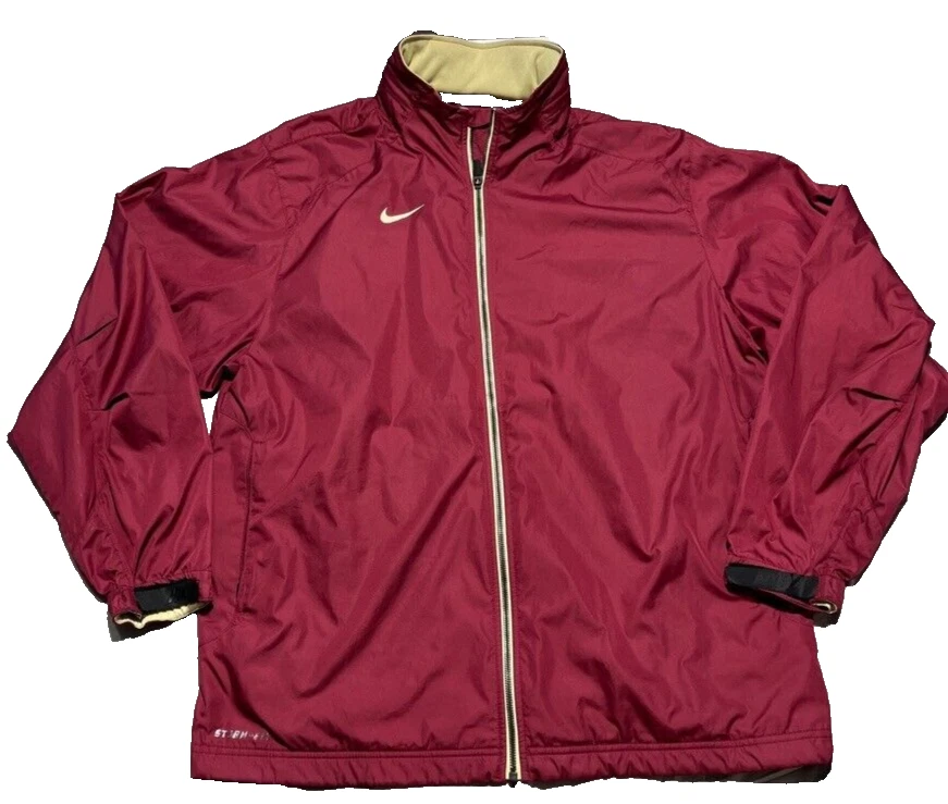 Nike Storm Fit Jacket Mens XL Red Zip Out Hood Performance Full Zip Runner