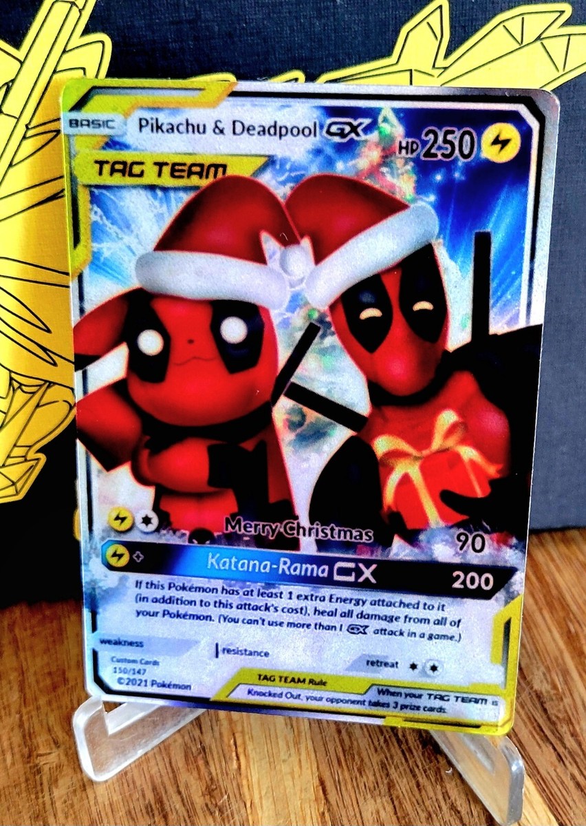 Pokemon Pikachu & Deadpool GX Anima Waifu Sexy Doujin ACG DIY Art Card Holo 