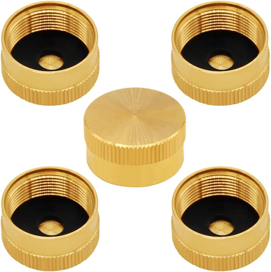 5PCS Solid Brass Propane Bottle Caps Suitable for All 1LB Gas Refill Tank Cylind