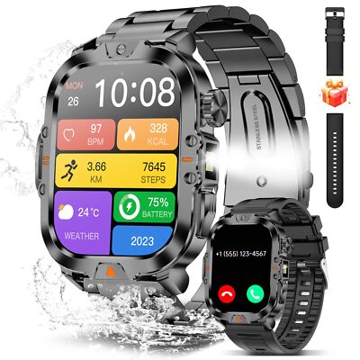 Reloj Inteligente Militar Deportivo Con Llamadas Bluetooth Watch Para Hombres